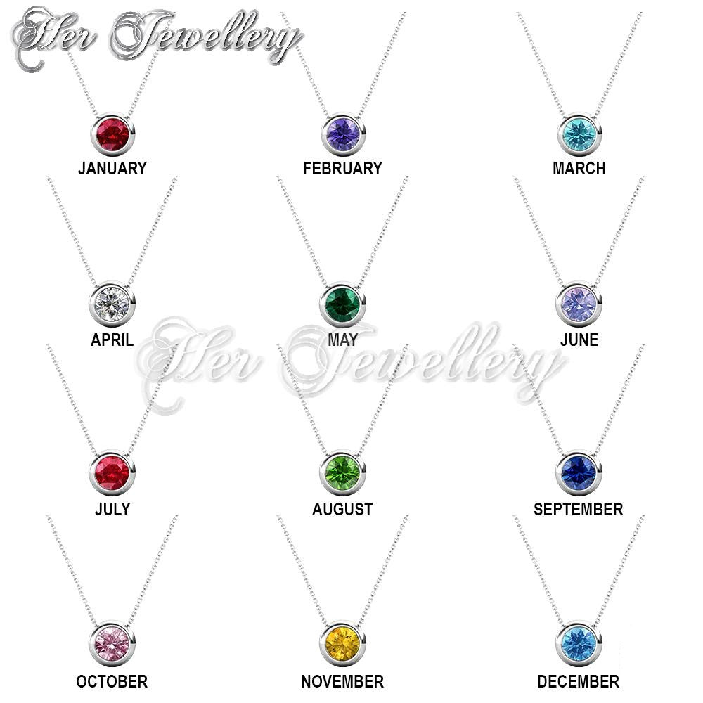 Swarovski Crystals Birth Stone Moon Pendant (12Months) - Her Jewellery