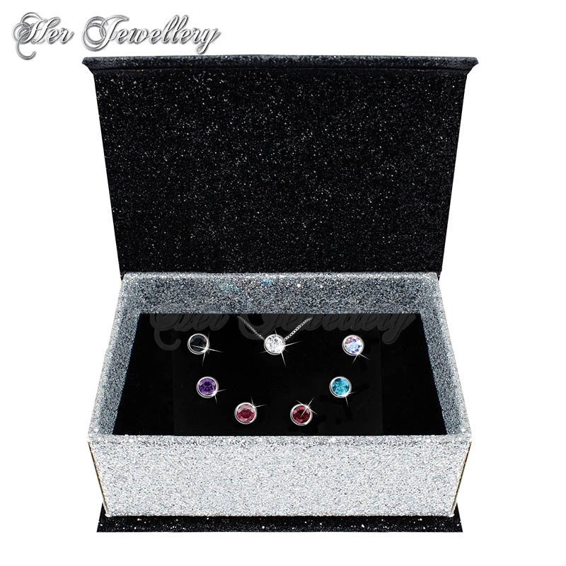 Swarovski Crystals 7 Days Moon Pendants Set - Her Jewellery