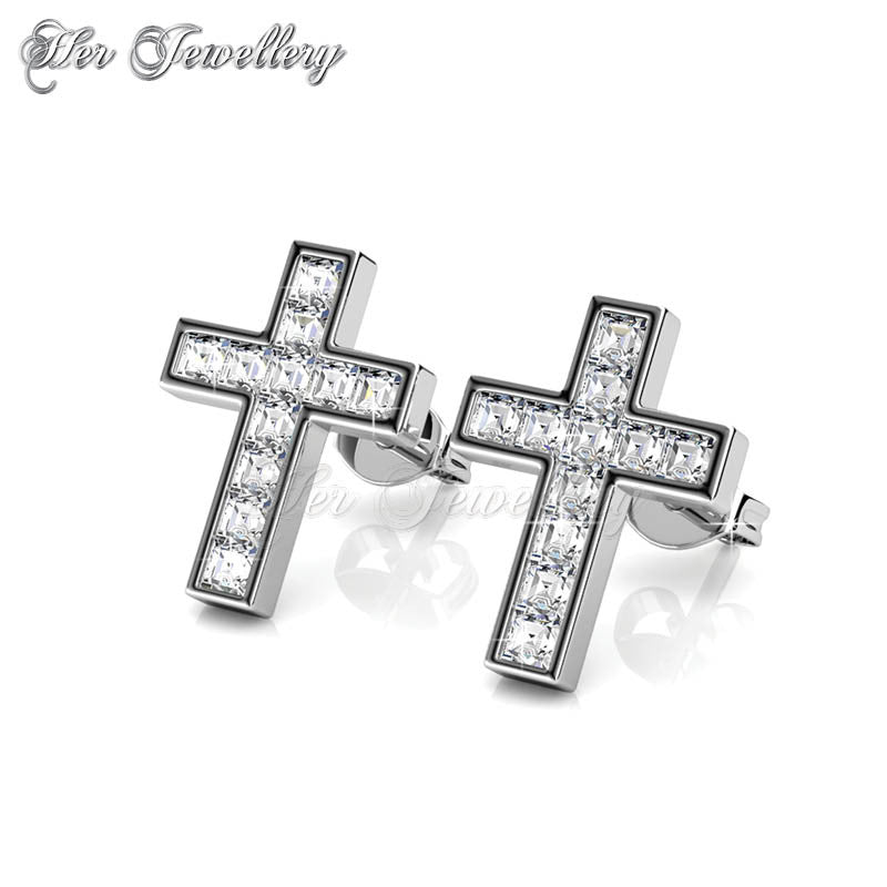 Swarovski Crystals Cross Earrings - Her Jewellery