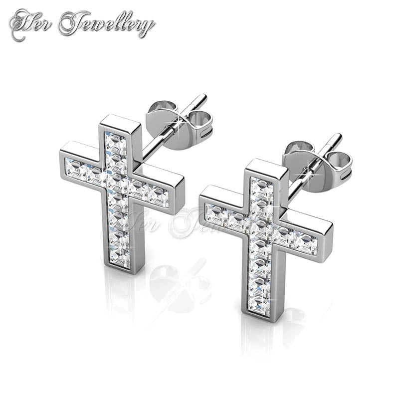 Swarovski Crystals Cross Earrings - Her Jewellery