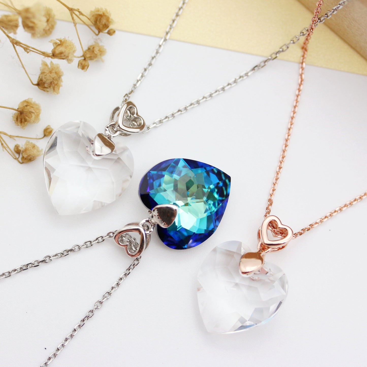 Cheery Heart Pendant (3 Crystal Colours)