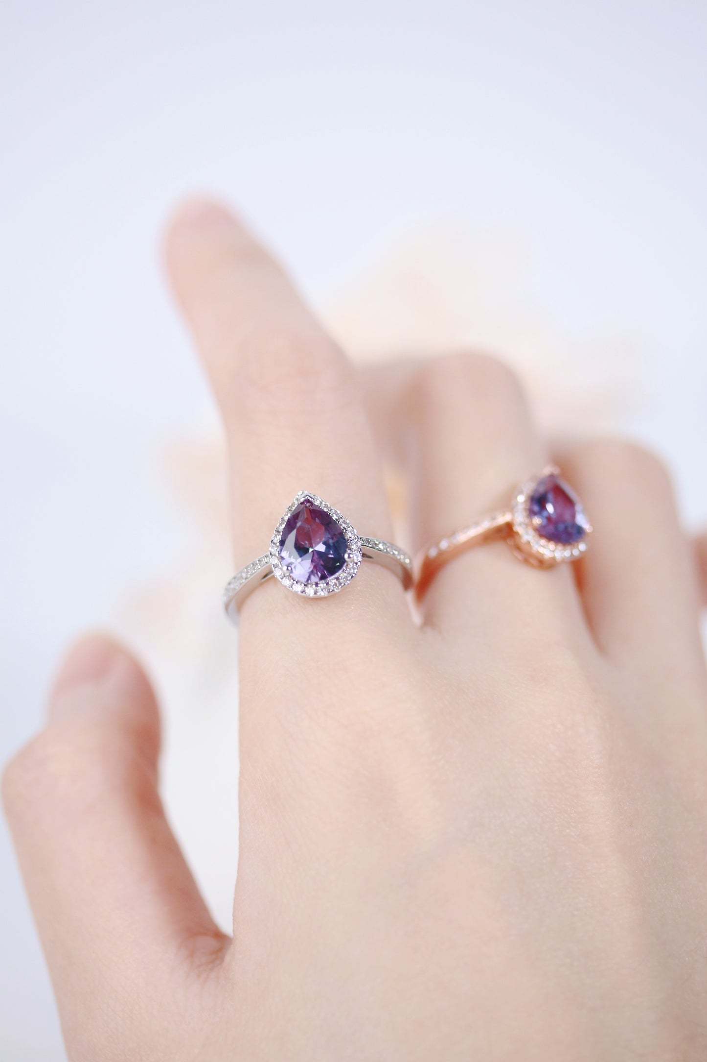 Teardrop Alexandrite Ring