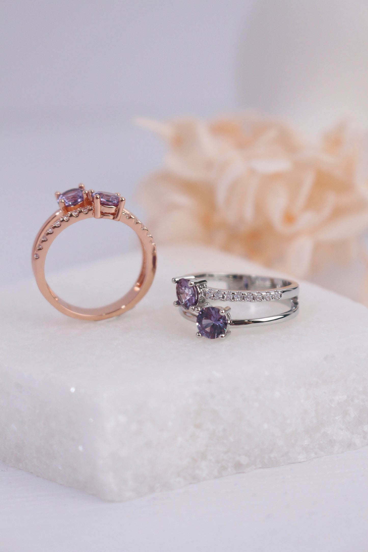 Twin Alexandrite Ring