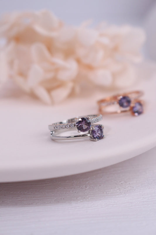 Twin Alexandrite Ring
