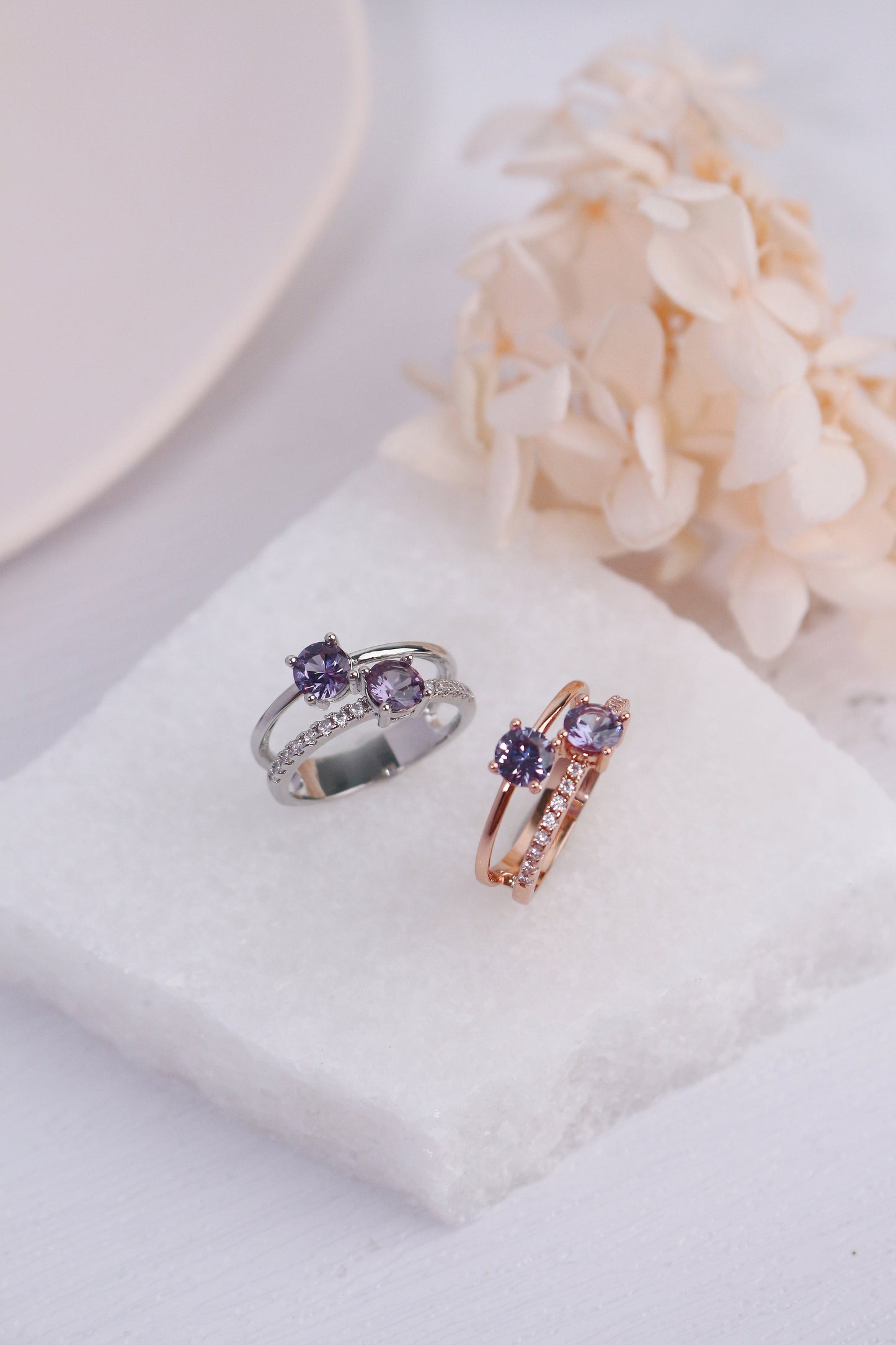 Twin Alexandrite Ring