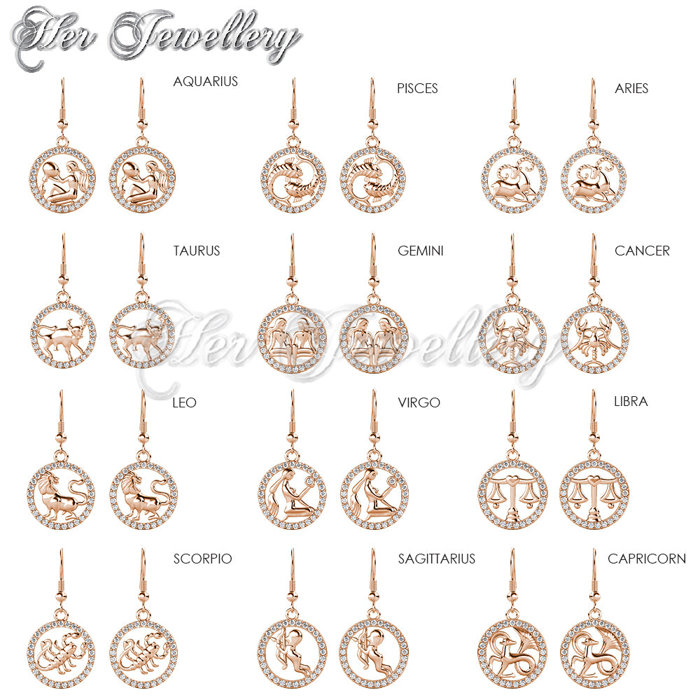 12 Horoscope Circlet Hook Earrings (12 Months)