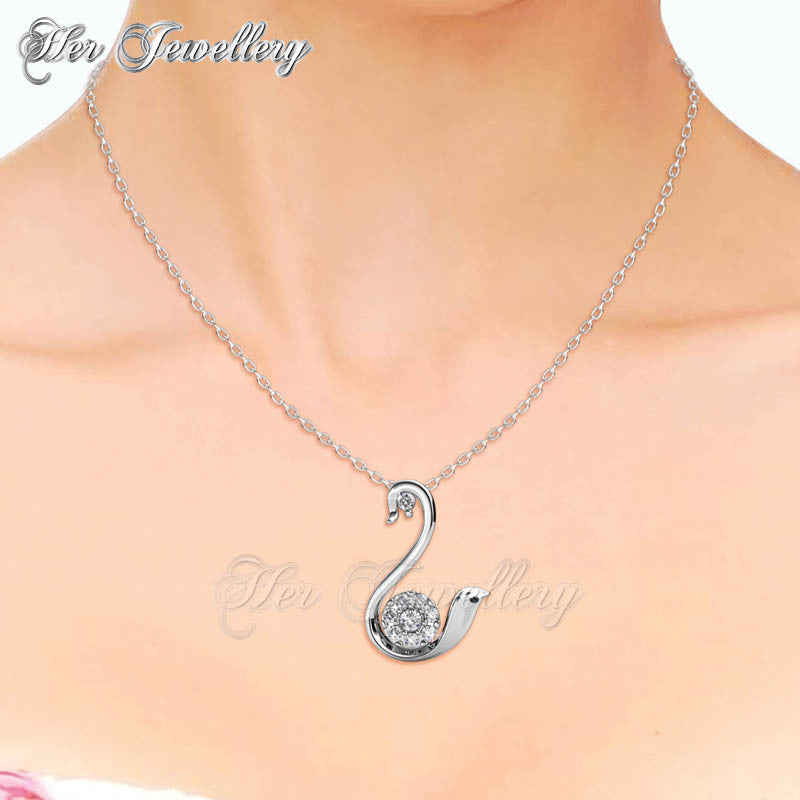 Swarovski Crystals Swan Love Pendant - Her Jewellery
