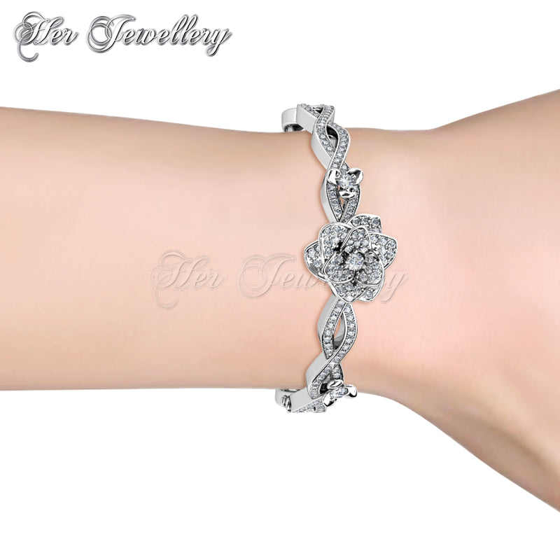 Swarovski Crystals Sweet Rosy Bangle - Her Jewellery