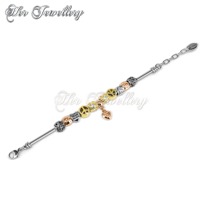 Swarovski Crystals Hubris Charm Bracelet (Rose Gold) - Her Jewellery