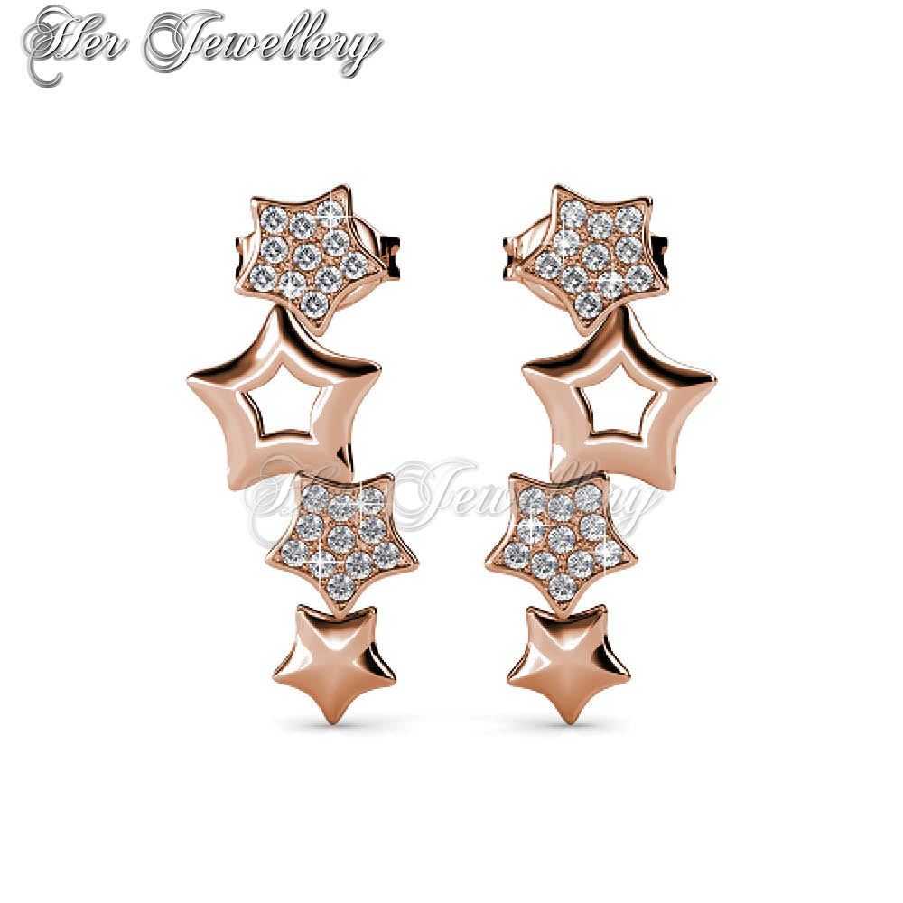 Swarovski Crystals 4 Stars Earrings - Her Jewellery