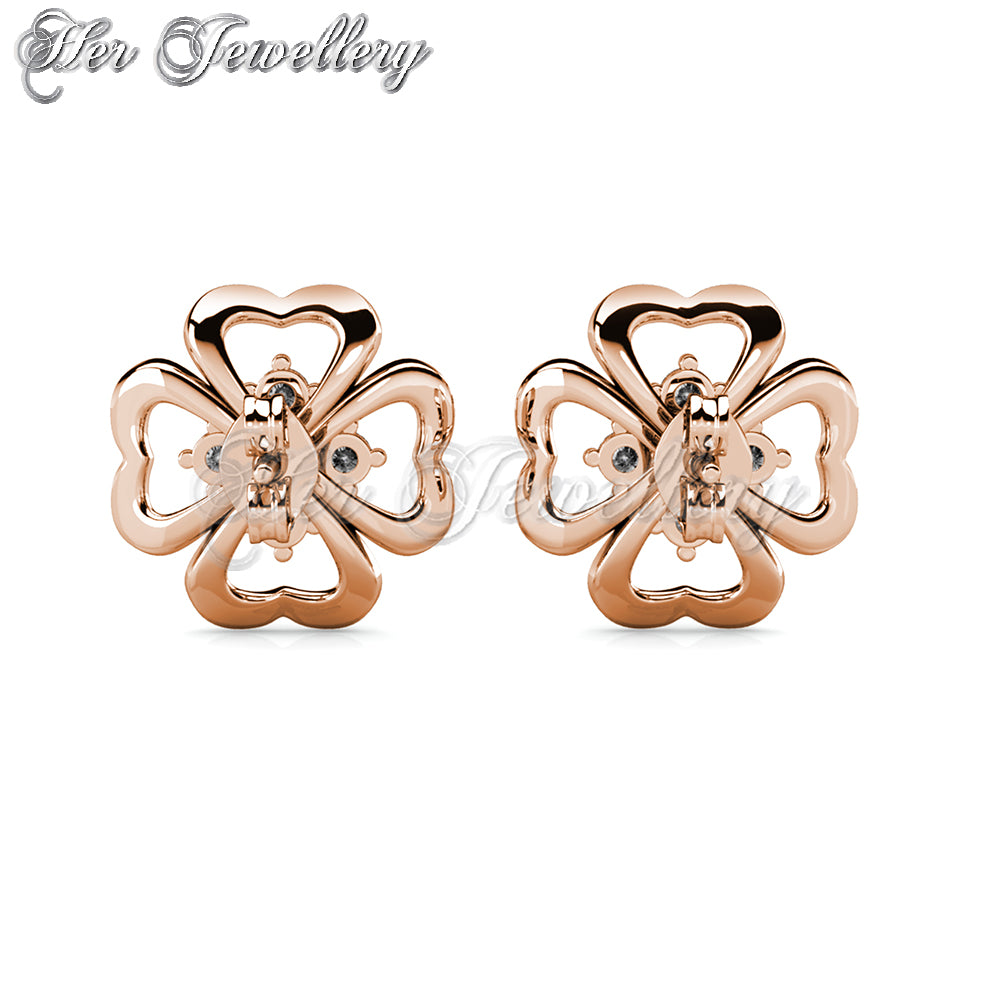 Swarovski Crystals Clover Heart Earrings - Her Jewellery