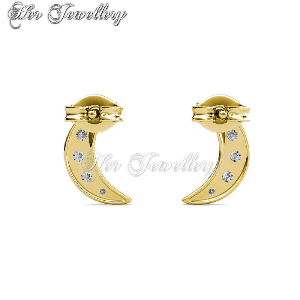 Swarovski Crystals Crescent Moon Earrings - Her Jewellery