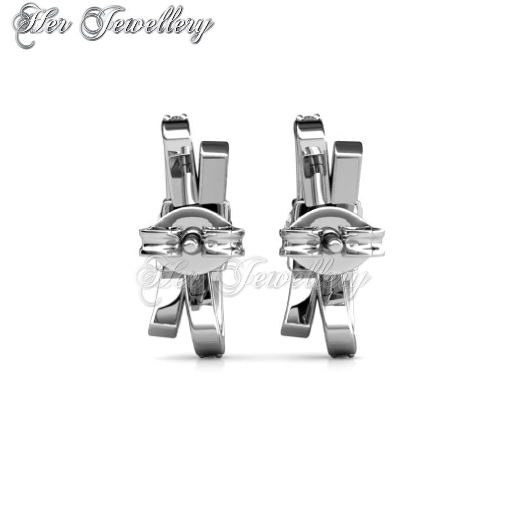 Swarovski Crystals Crystaline Bow Earrings (White Gold) - Her Jewellery