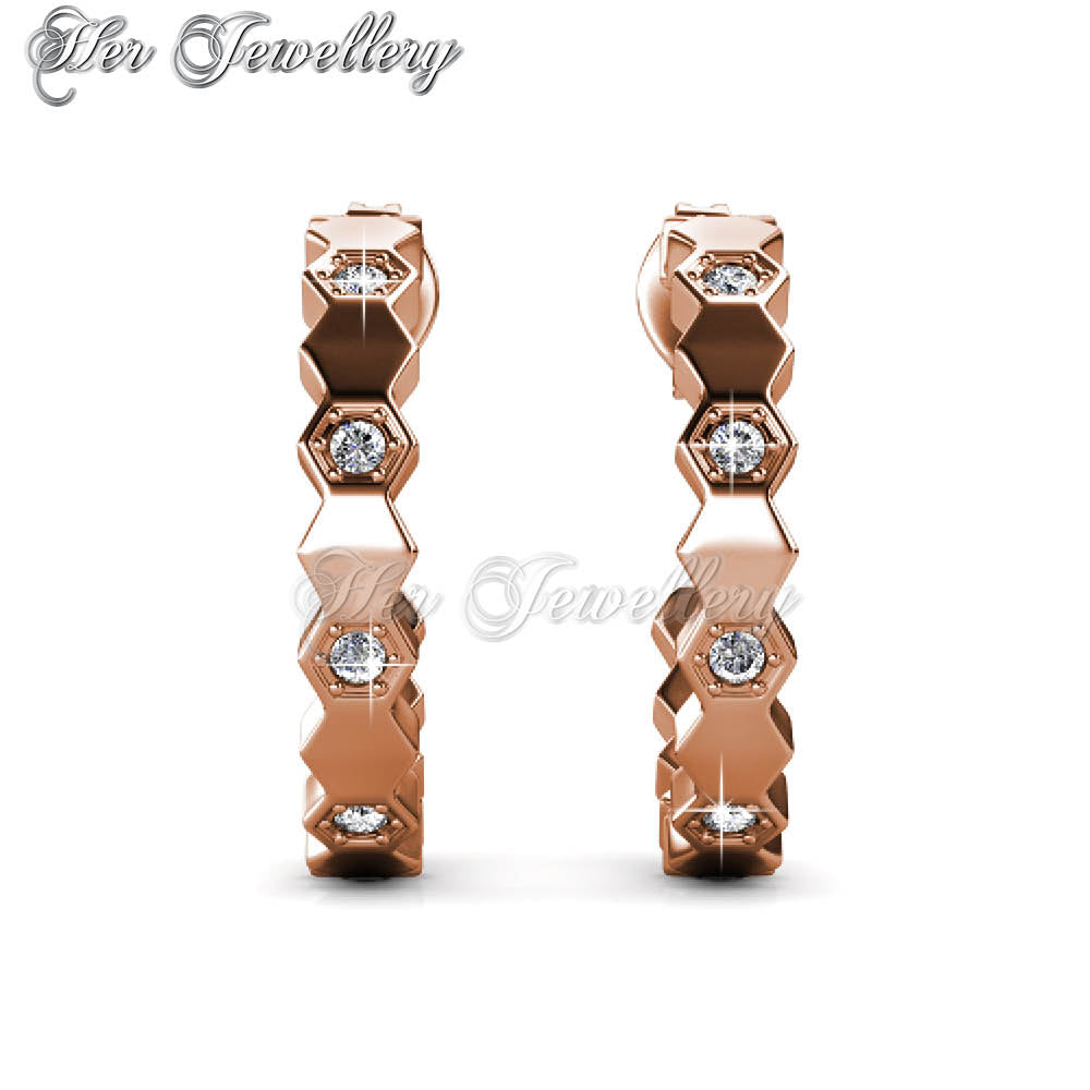 Swarovski Crystals Curved Earrings†- Her Jewellery
