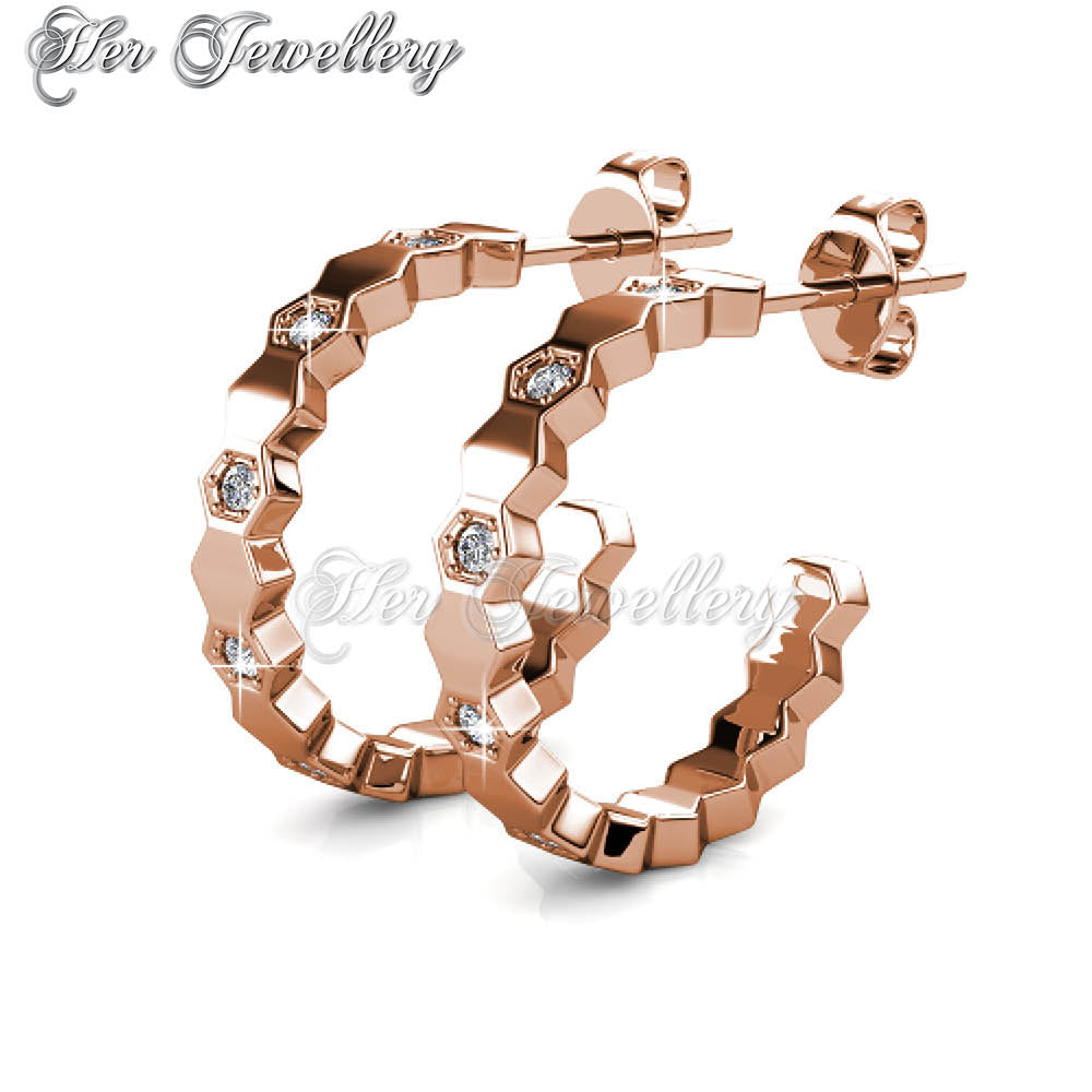 Swarovski Crystals Curved Earrings†- Her Jewellery