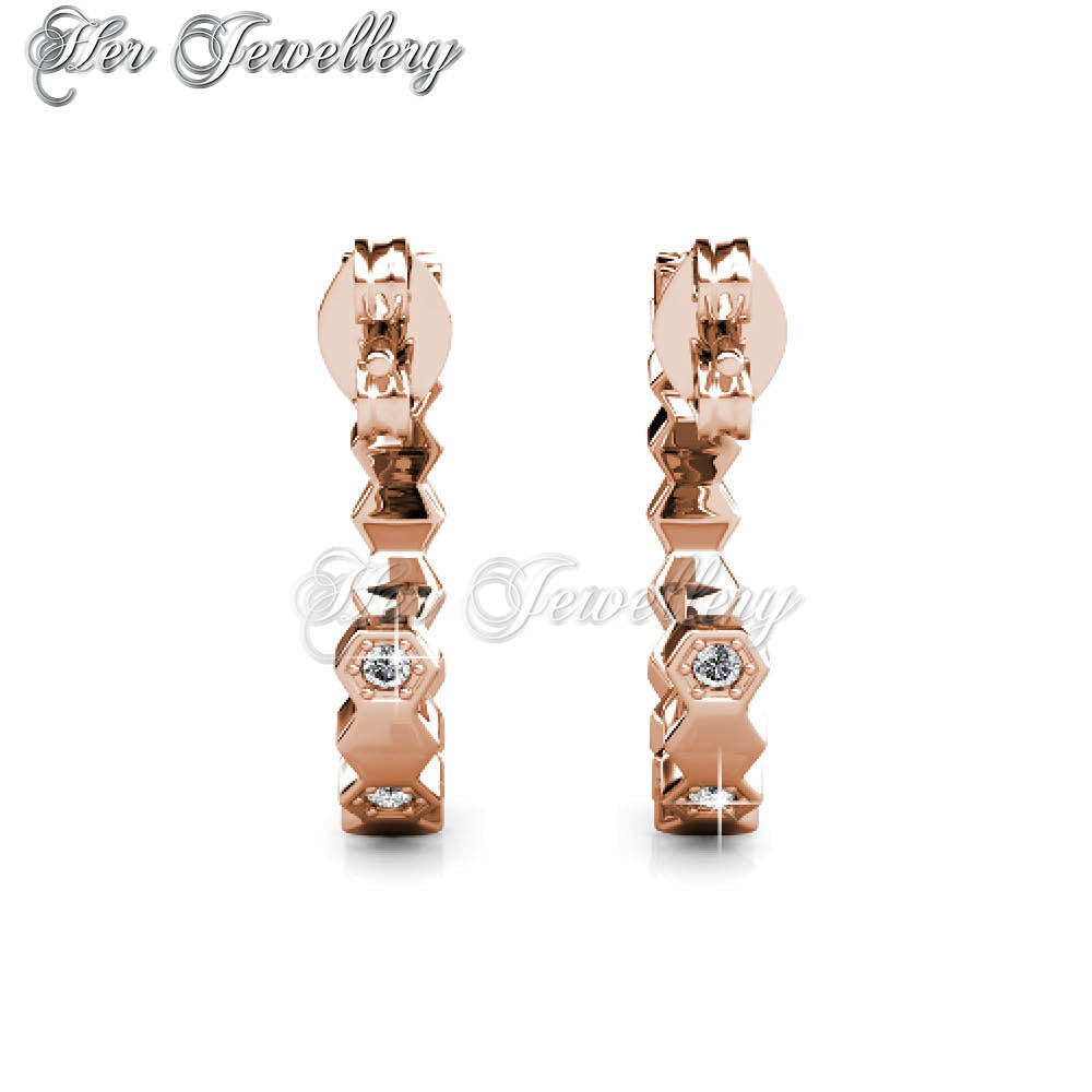 Swarovski Crystals Curved Earrings†- Her Jewellery