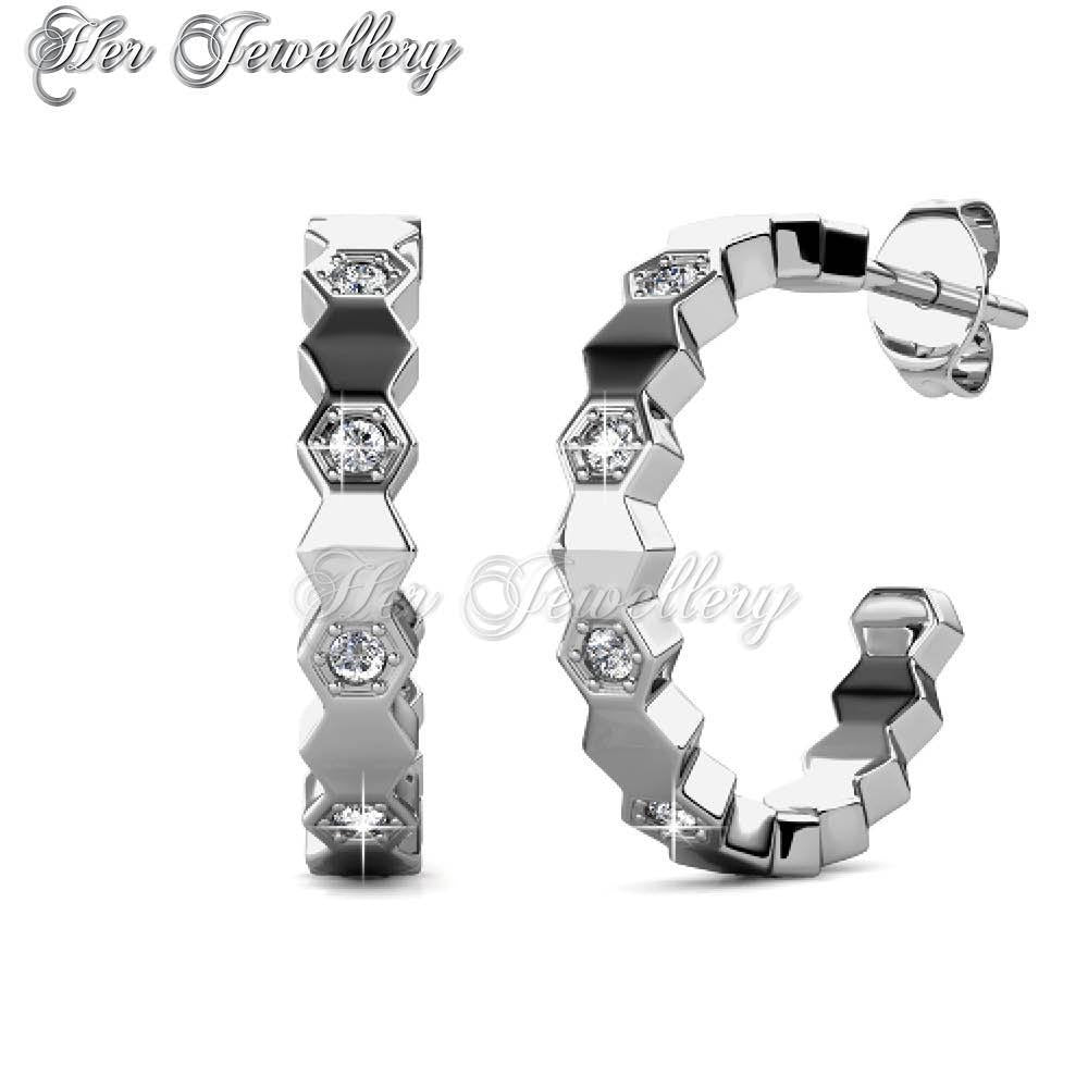 Swarovski Crystals Curved Earrings†- Her Jewellery