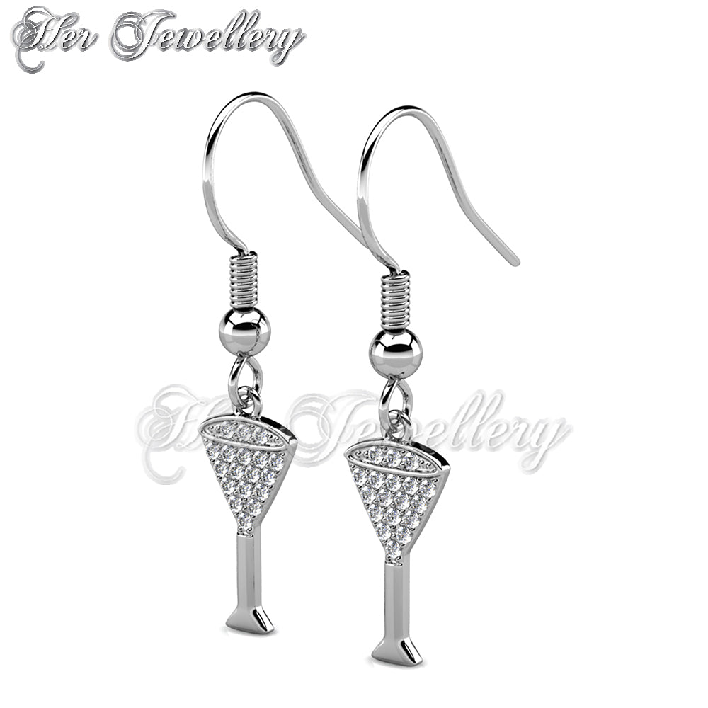Swarovski Crystals Dangling Champaign Earrings - Her Jewellery