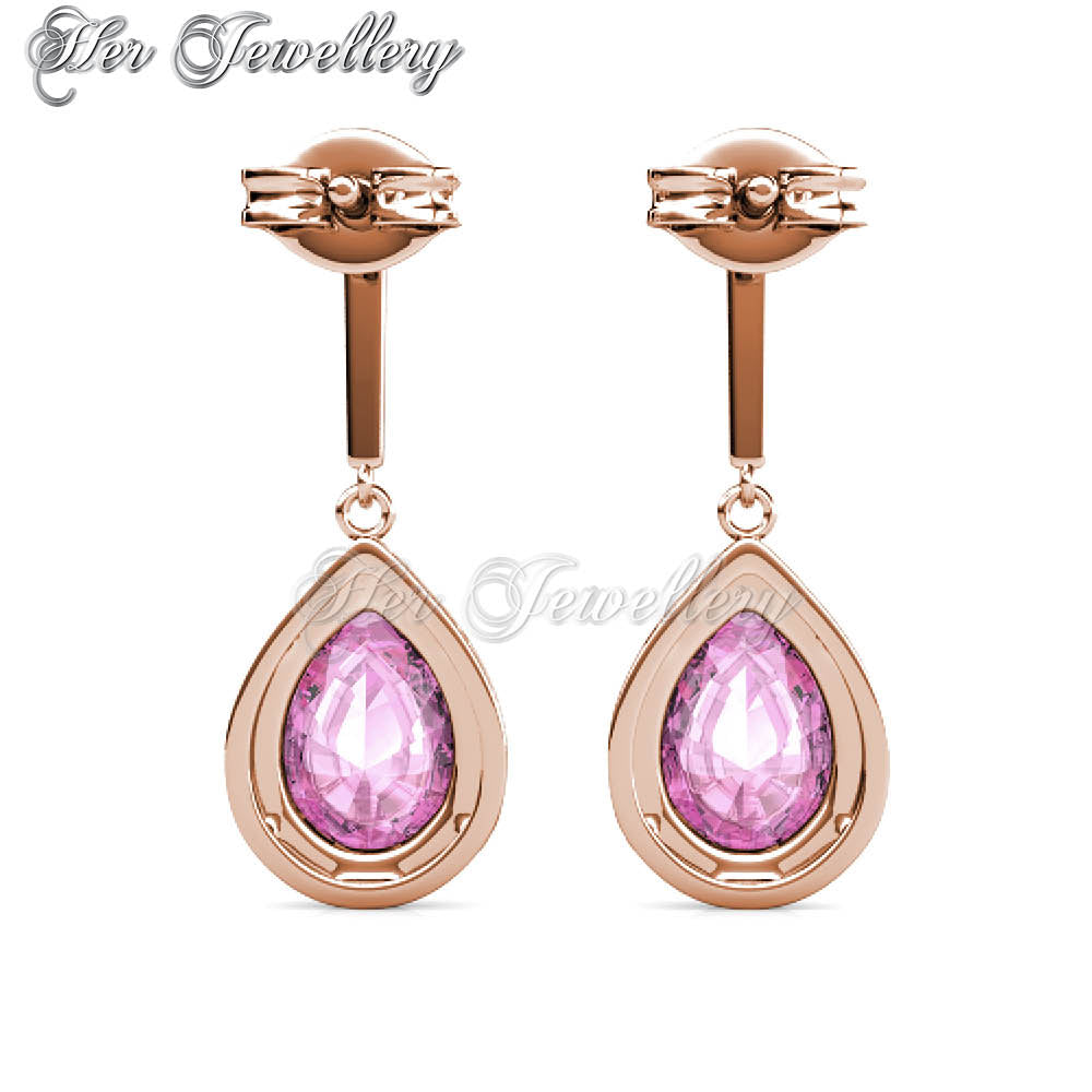 Swarovski Crystals Dangling Droplet Earrings - Her Jewellery