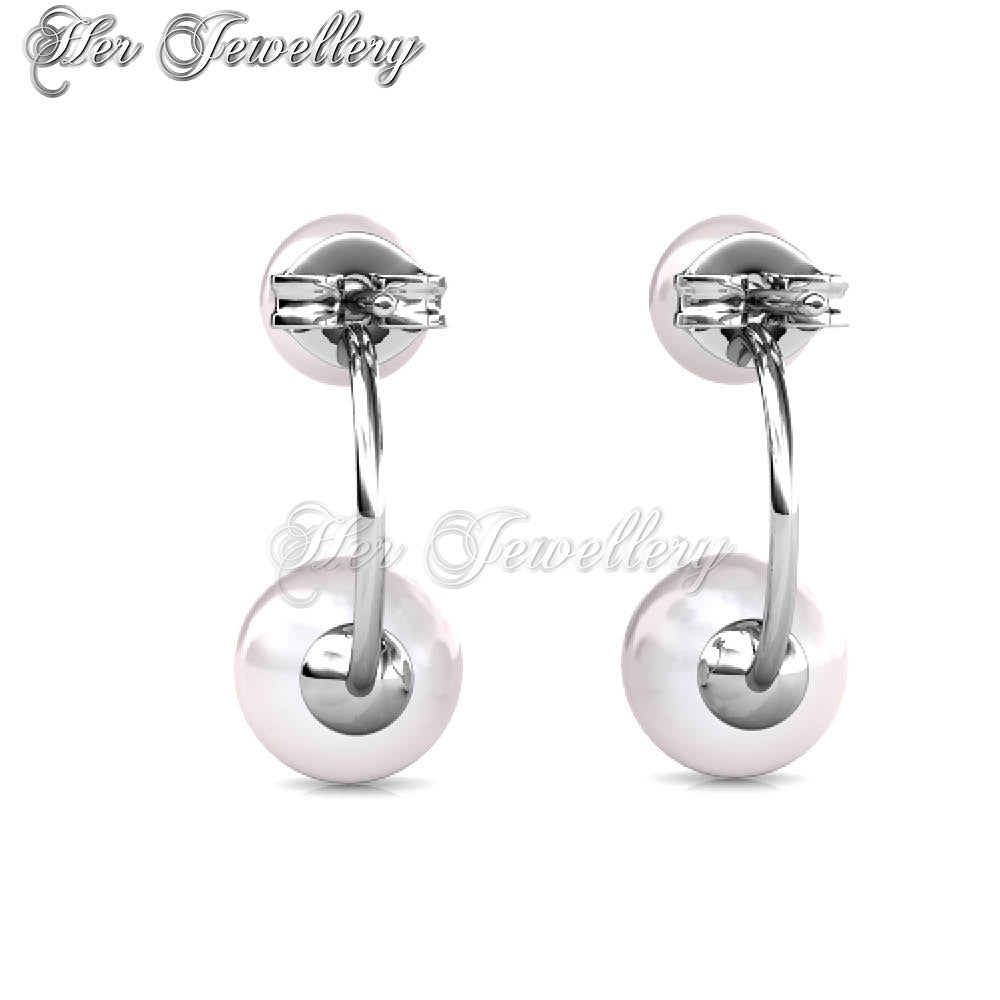 Swarovski Crystals Duo Pearl Earrings†- Her Jewellery