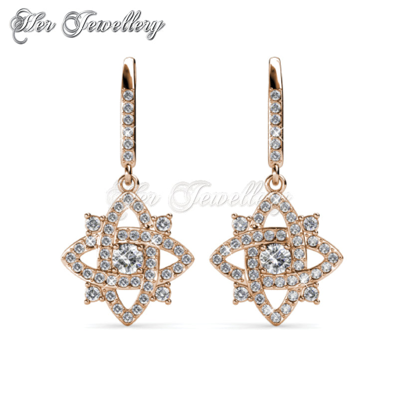 Swarovski Crystals Enchanted Cross Earrings (Rose Gold) - Her Jewellery