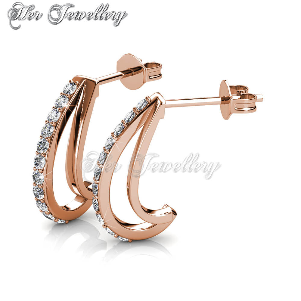 Swarovski Crystals Joyce Earringsâ€(Rose Gold) - Her Jewellery