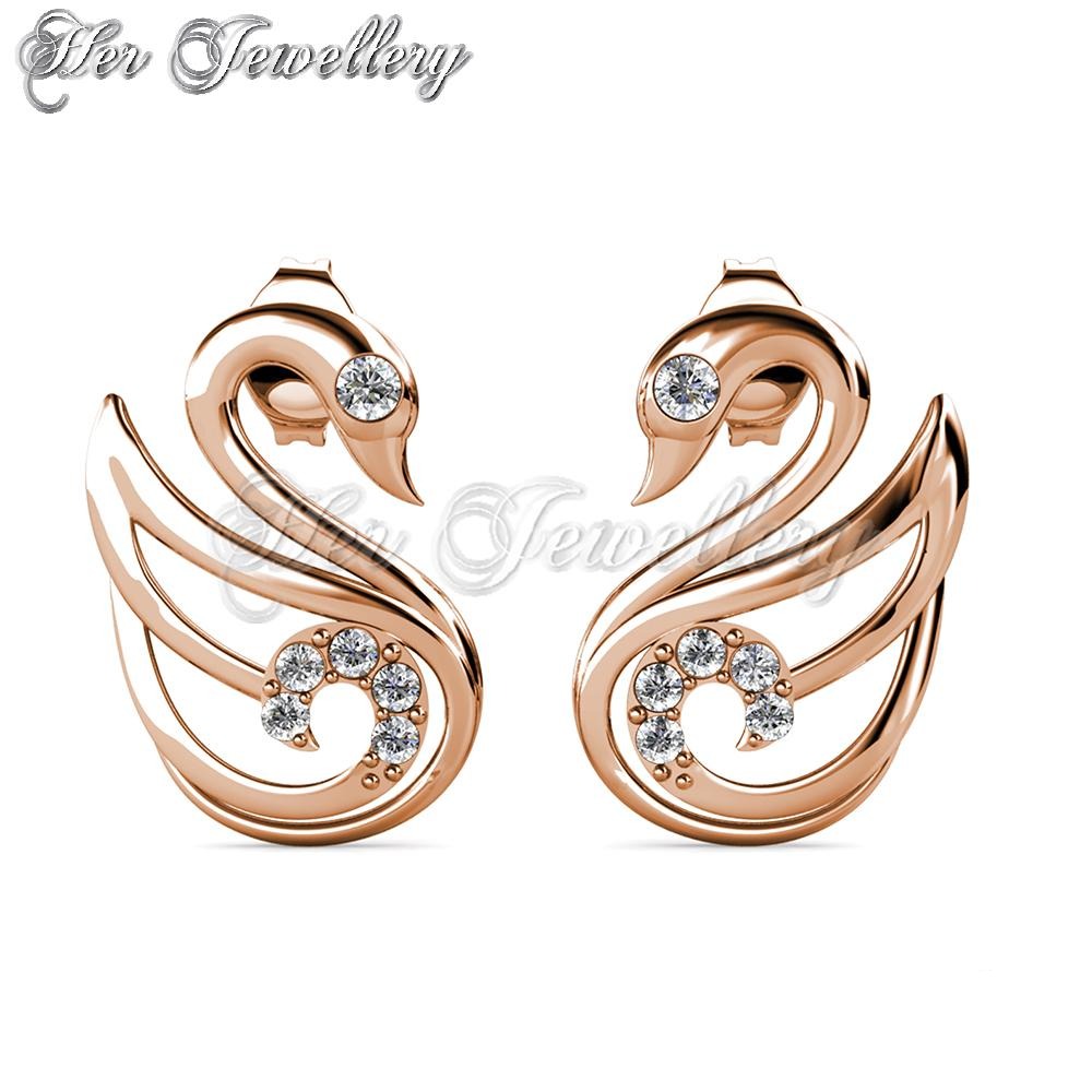 Swarovski Crystals Lovely Swan Earrings - Her Jewellery