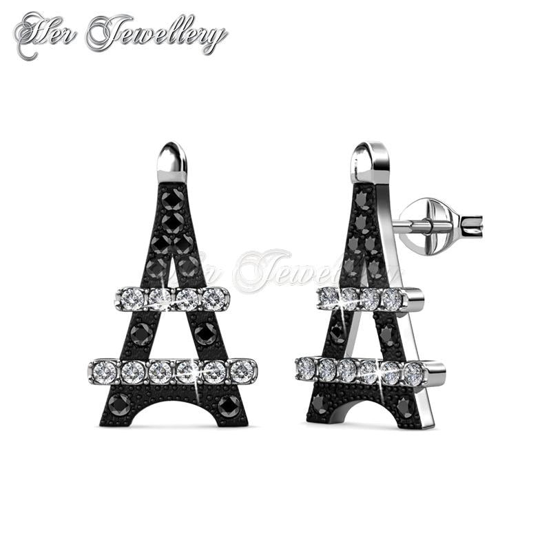 Swarovski Crystals Paris Cross Earrings†(Black) - Her Jewellery