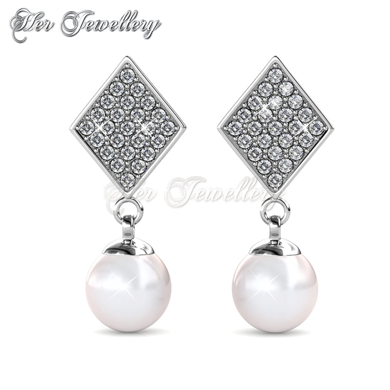 Swarovski Crystals Pearlie Diamond Earrings - Her Jewellery
