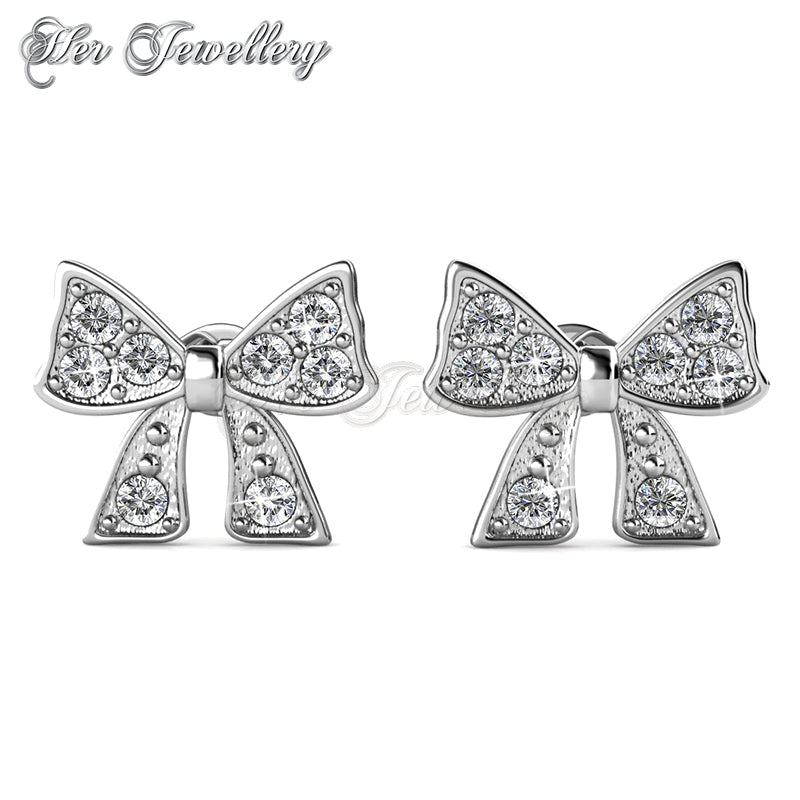 Swarovski Crystals Ribbon Bow Earrings†- Her Jewellery
