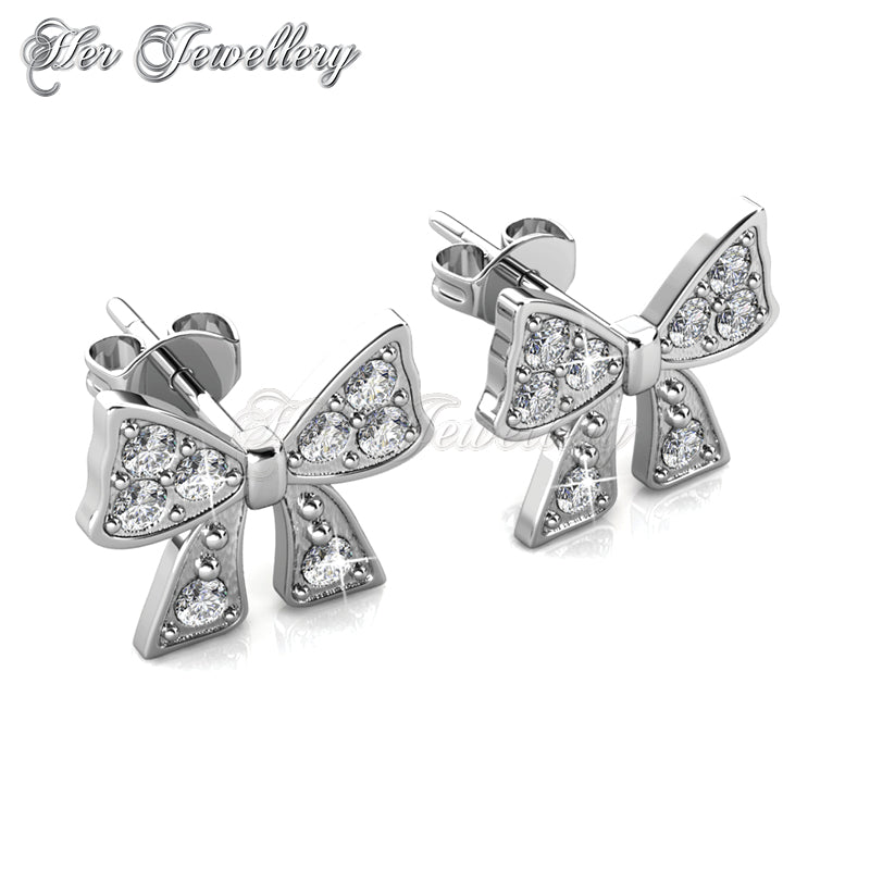 Swarovski Crystals Ribbon Bow Earrings†- Her Jewellery