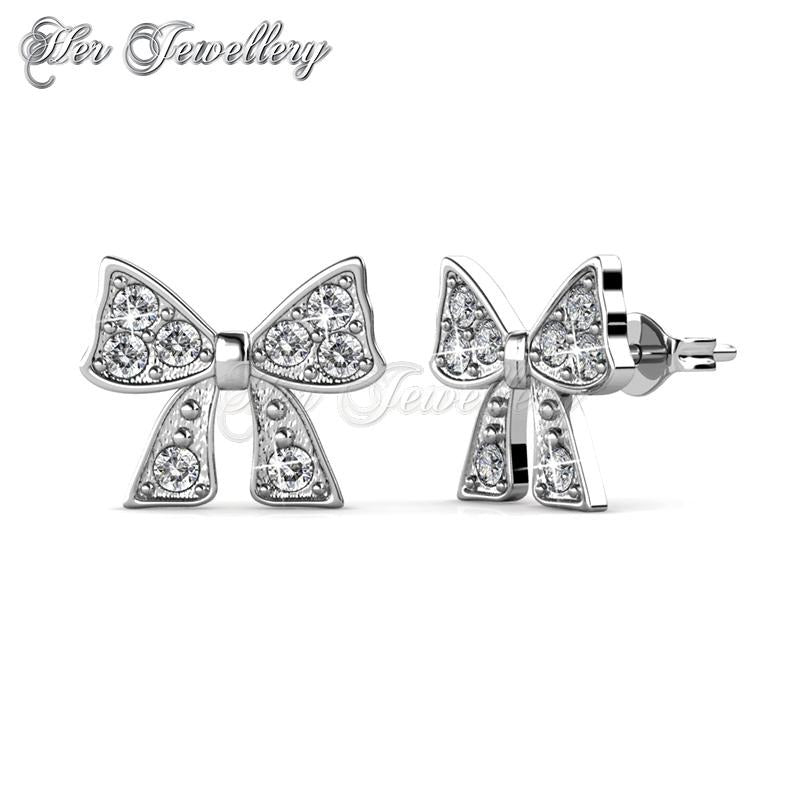 Swarovski Crystals Ribbon Bow Earrings†- Her Jewellery