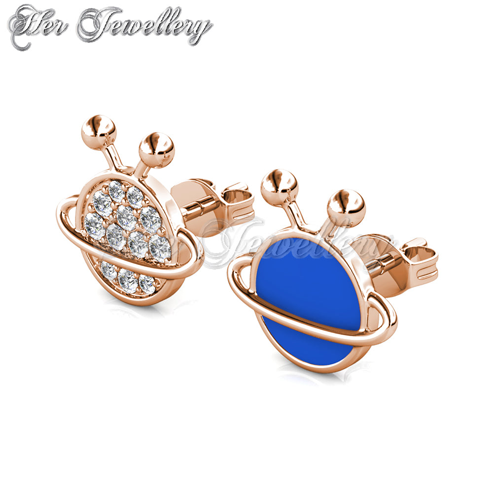 Swarovski Crystals Saturn Planet Earrings - Her Jewellery
