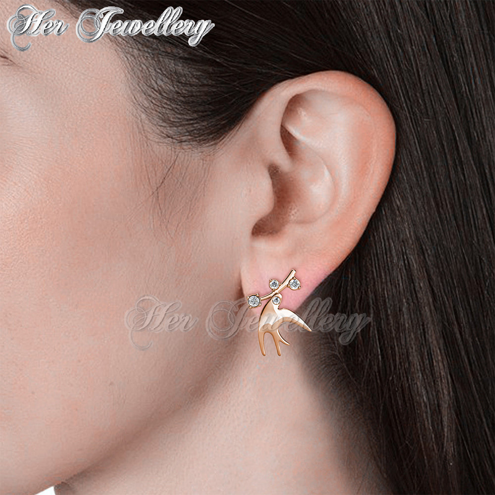 Swarovski Crystals Soaring Dove Earrings - Her Jewellery