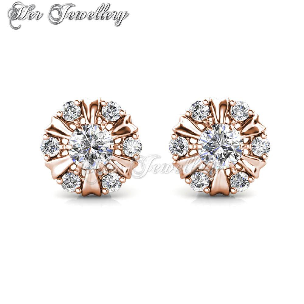 Swarovski Crystals Sun Petal Earrings (Rose Gold)†- Her Jewellery