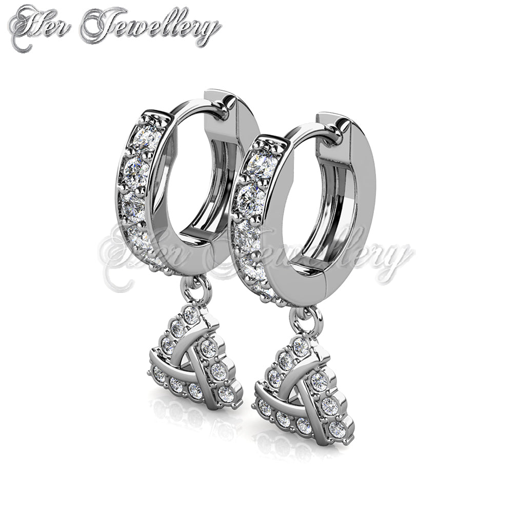 Swarovski Crystals Tri Hoop Earrings - Her Jewellery