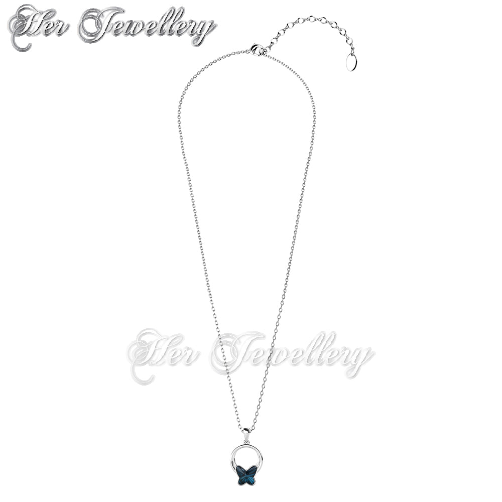 Swarovski Crystals Butterfly Cerulean Pendant - Her Jewellery