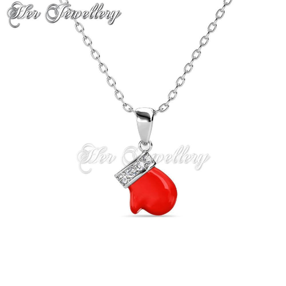 Swarovski Crystals Christmas Gloves Pendant - Her Jewellery