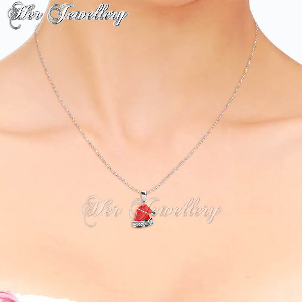 Swarovski Crystals Christmas Hat Pendant - Her Jewellery