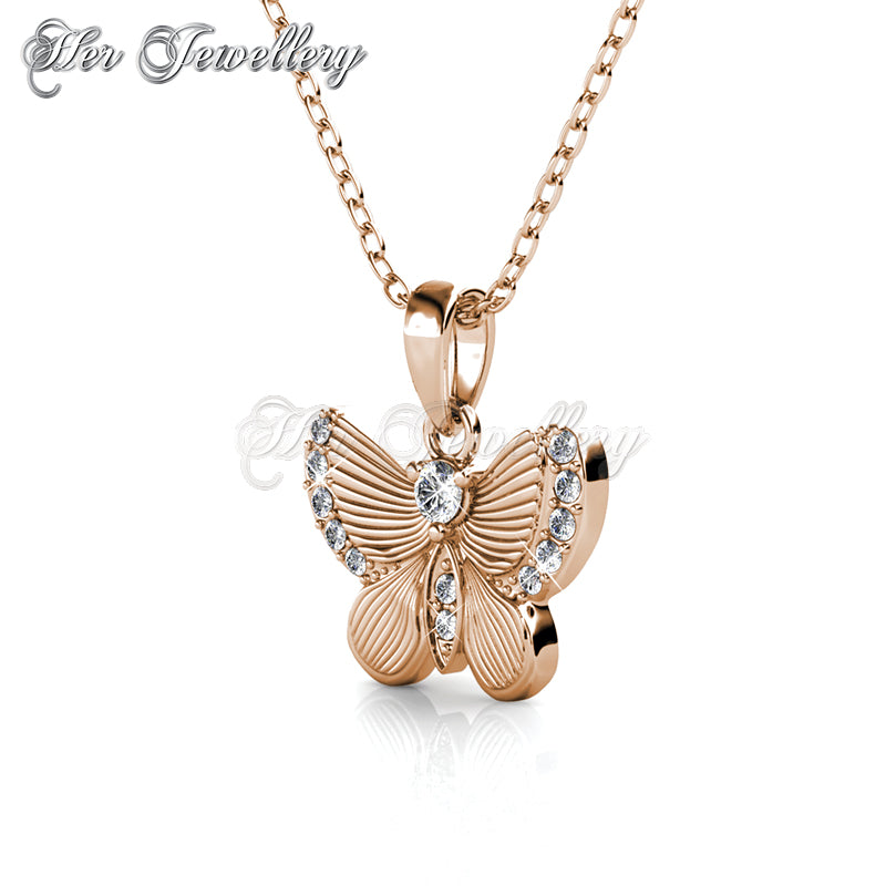 Swarovski Crystals Chrysalis Butterfly Pendant (Rose Gold) - Her Jewellery