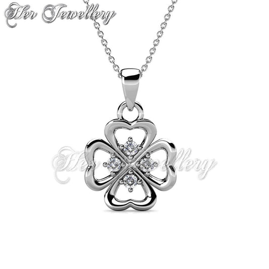 Swarovski Crystals Clover Heart Pendant - Her Jewellery