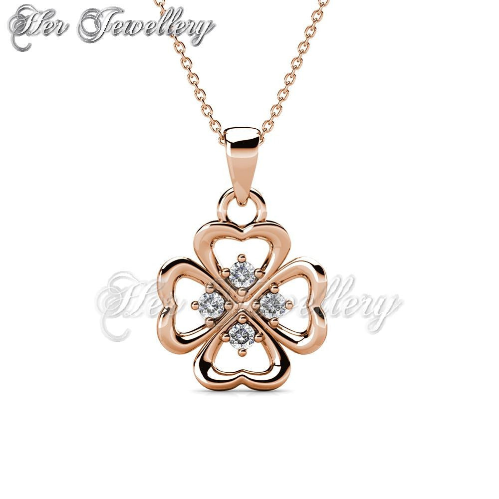 Swarovski Crystals Clover Heart Pendant - Her Jewellery