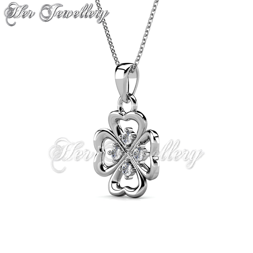 Swarovski Crystals Clover Heart Pendant - Her Jewellery