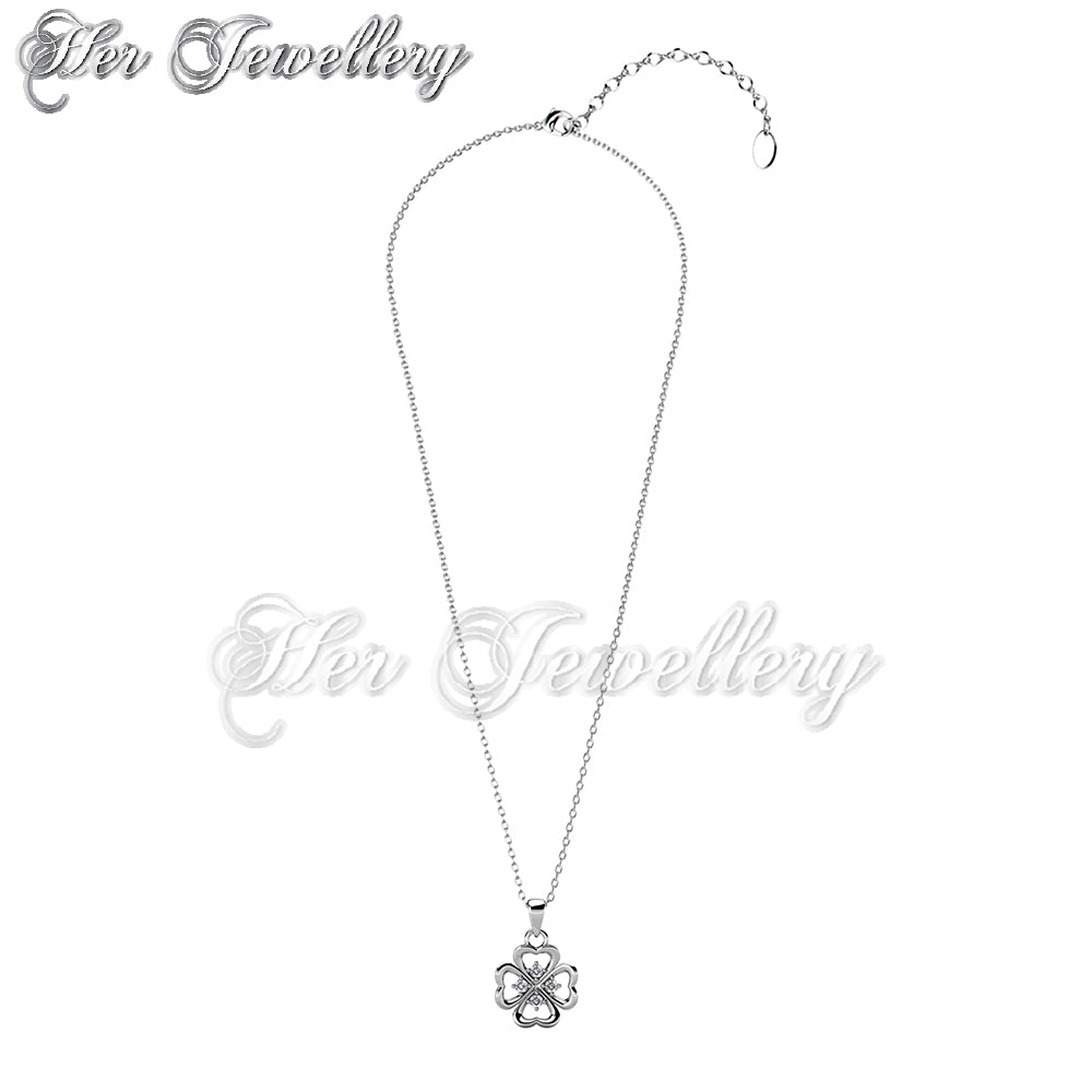 Swarovski Crystals Clover Heart Pendant - Her Jewellery