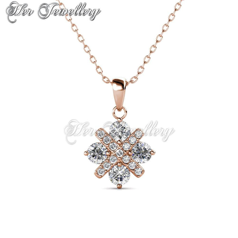 Swarovski Crystals Cross Petal Pendant (Rose Gold) - Her Jewellery