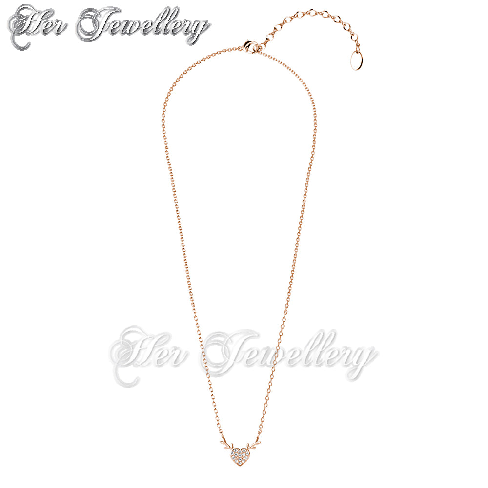 Swarovski Crystals Antlers Love Pendant - Her Jewellery