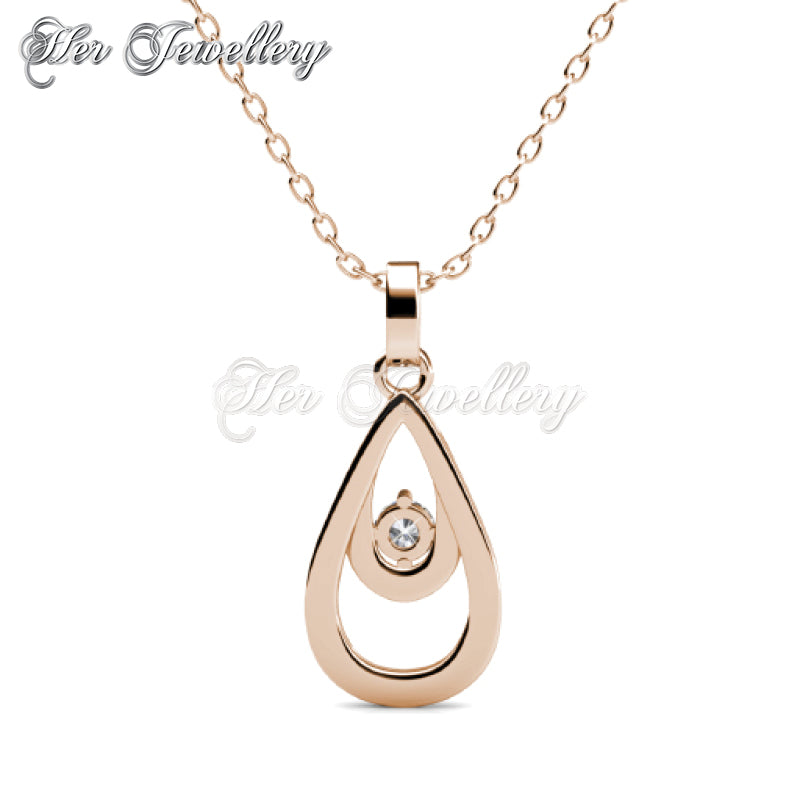 Swarovski Crystals Duo Drop Pendant (Rose Gold) - Her Jewellery