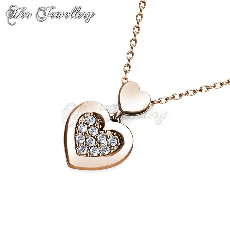Swarovski Crystals Larine Love Pendant (Rose Gold) - Her Jewellery