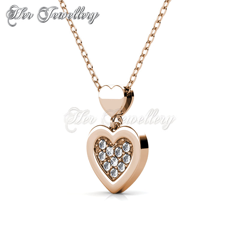 Swarovski Crystals Larine Love Pendant (Rose Gold) - Her Jewellery