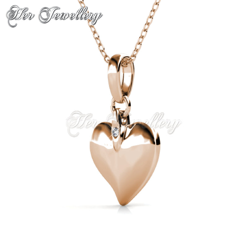 Swarovski Crystals Peach Love Pendant (Rose Gold) - Her Jewellery